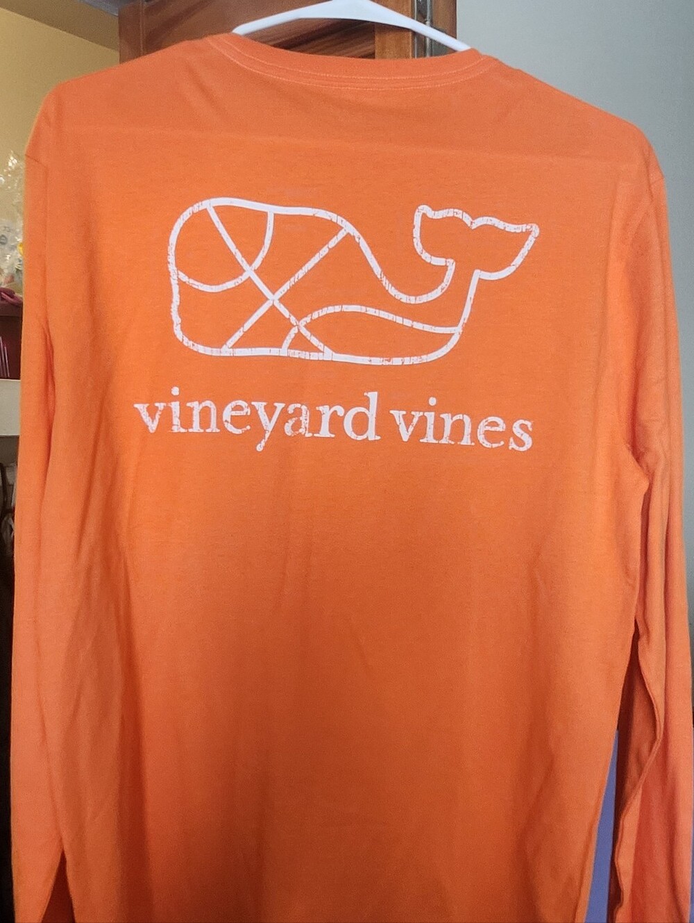 Vineyard Vines Orange Long-Sleeve Logo Tee